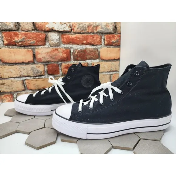 Converse Chuck CTAS All Star Lift  2in Hi Shoes Black White Men Sz 13 Rare