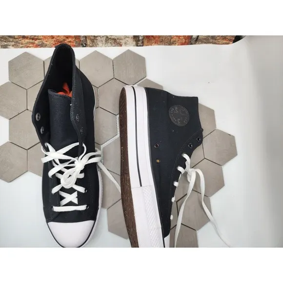 Converse Chuck CTAS All Star Lift  2in Hi Shoes Black White Men Sz 13 Rare