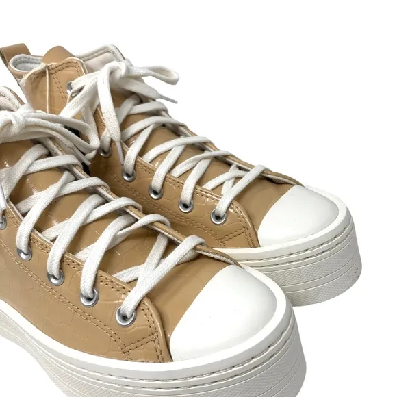 Converse Chuck Modern Lift Platform Leather Shoes Women's Embossed Skate A07658C
