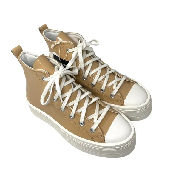 Converse Chuck Modern Lift Platform Leather Shoes Women's Embossed Skate A07658C