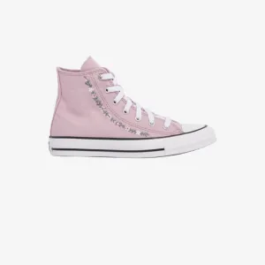 Converse Chuck Taylor All Star Hi Pink Embroidered floral Sneakers 5.5 6.5 NEW