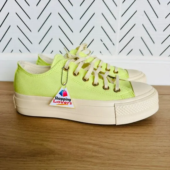 ⭐Converse Chuck Taylor All Star Lift Platform Sz 7 Women's Shoes Green A09913F