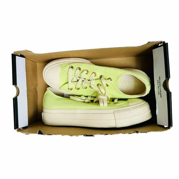 ⭐Converse Chuck Taylor All Star Lift Platform Sz 7 Women's Shoes Green A09913F