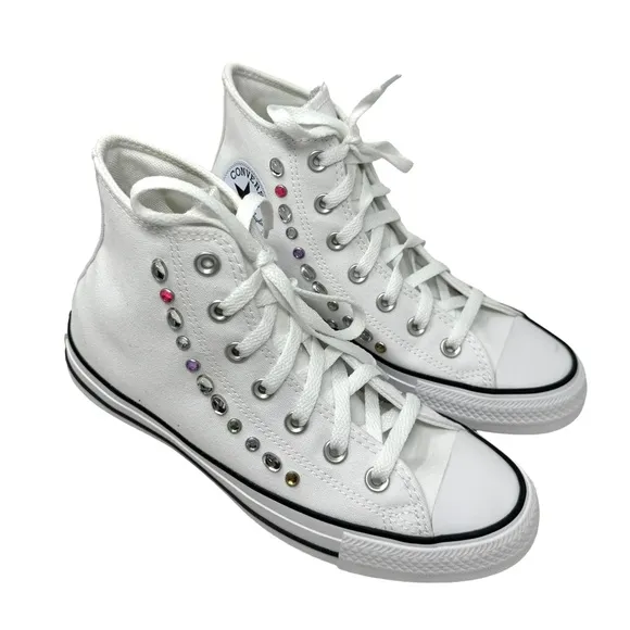 Converse Chuck Taylor High Sneakers Canvas White Skate Shoes Women Size A10290C