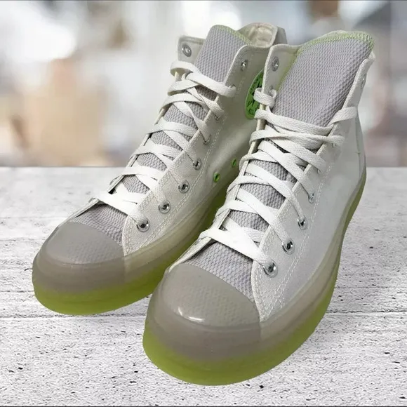 Converse Ctas‎ CK HI Egret Pale High Top Off White Green Mens Size 11 A00416C