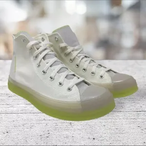 Converse Ctas‎ CK HI Egret Pale High Top Off White Green Mens Size 11 A00416C