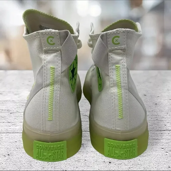 Converse Ctas‎ CK HI Egret Pale High Top Off White Green Mens Size 11 A00416C