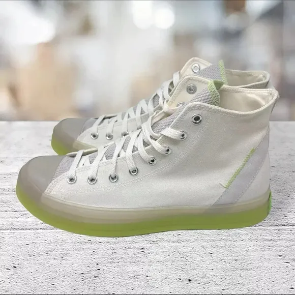Converse Ctas‎ CK HI Egret Pale High Top Off White Green Mens Size 11 A00416C