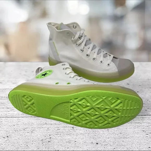 Converse Ctas‎ CK HI Egret Pale High Top Off White Green Mens Size 11 A00416C