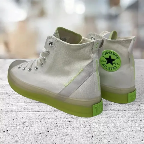 Converse Ctas‎ CK HI Egret Pale High Top Off White Green Mens Size 11 A00416C