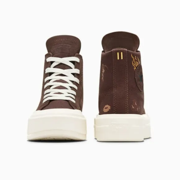 Converse CTAS Cruise Tiny Tattoos Hi Top Platform Lightweight Brown Shoe…
