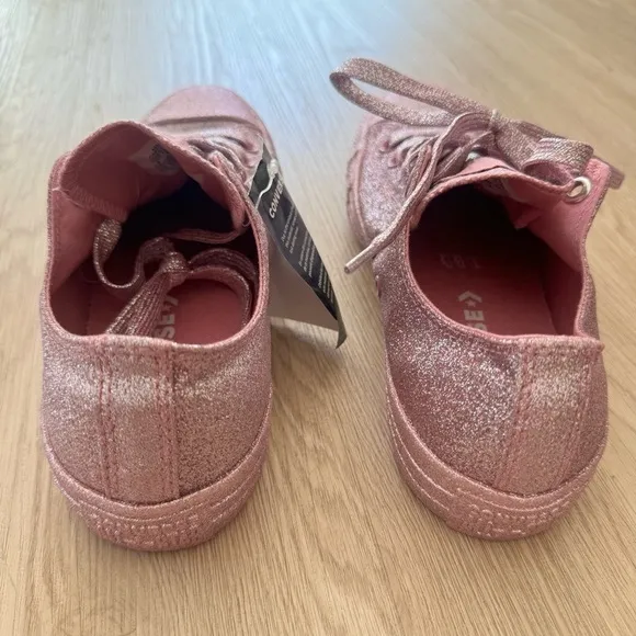 Converse glitter pink low top tennis shoes NWT