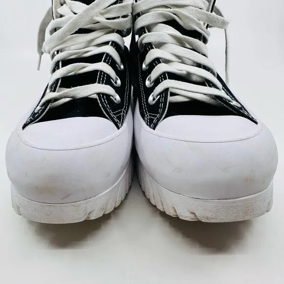 Converse Lugged 2.0 Hi-Tops Black/White All-Stars Chucks, M7 W9 Lace-Up Sneakers