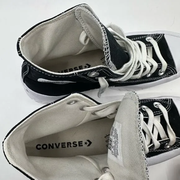 Converse Lugged 2.0 Hi-Tops Black/White All-Stars Chucks, M7 W9 Lace-Up Sneakers