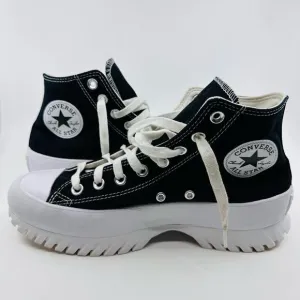 Converse Lugged 2.0 Hi-Tops Black/White All-Stars Chucks, M7 W9 Lace-Up Sneakers