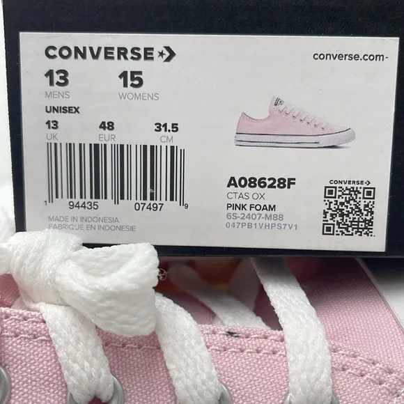 Converse Men’s A08628FCTAS OX PINK FOAM Sneakers Chuck Taylor All Star