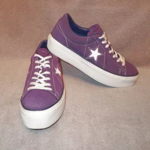 CONVERSE One Star OX Platform SNEAKERS Women Size 9.5 PURPLE SUEDE Chuck Y2K