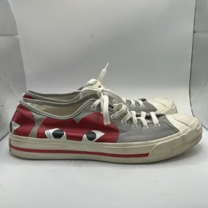 Converse Play Comme Des Garcons Sneakers Shoes Gray Red Hearts Mens Size 12