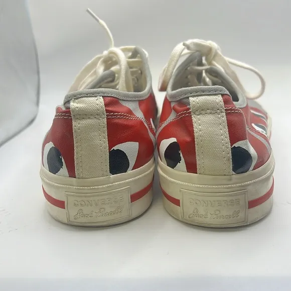Converse Play Comme Des Garcons Sneakers Shoes Gray Red Hearts Mens Size 12