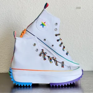 Converse Run Star Hike Hi Platform PRIDE Rainbow Sneakers