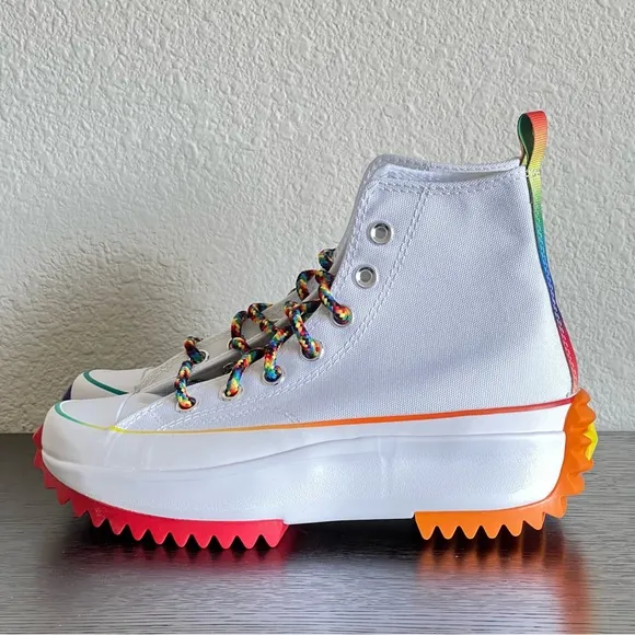 Converse Run Star Hike Hi Platform PRIDE Rainbow Sneakers