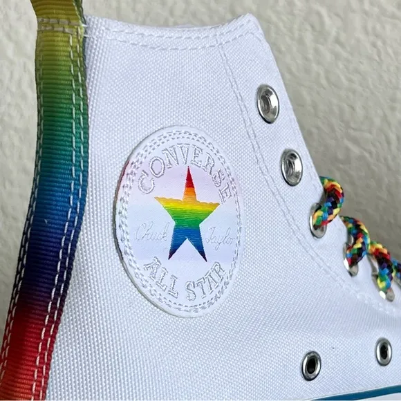 Converse Run Star Hike Hi Platform PRIDE Rainbow Sneakers