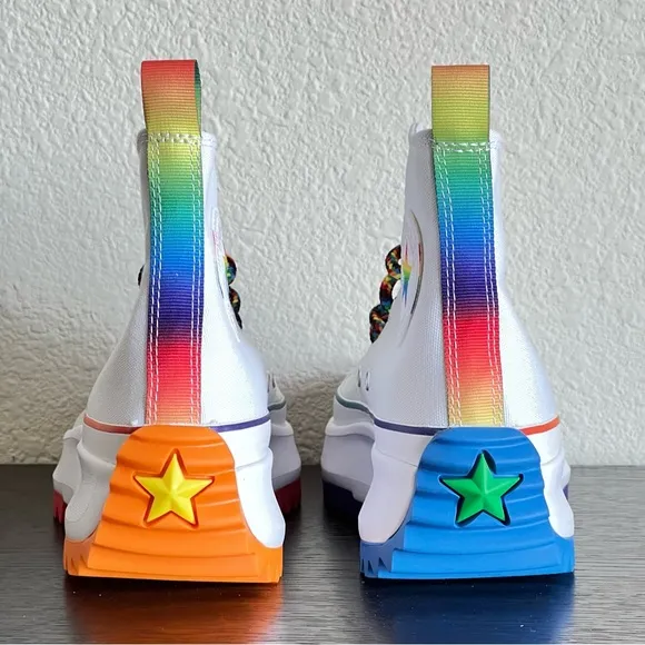 Converse Run Star Hike Hi Platform PRIDE Rainbow Sneakers