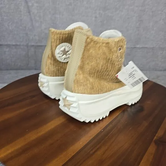 Converse Run Star Hike Hi Sneakers Womens 9.5 Sand Corduroy Platform Shoes