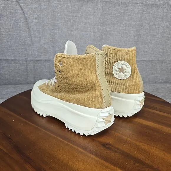 Converse Run Star Hike Hi Sneakers Womens 9.5 Sand Corduroy Platform Shoes