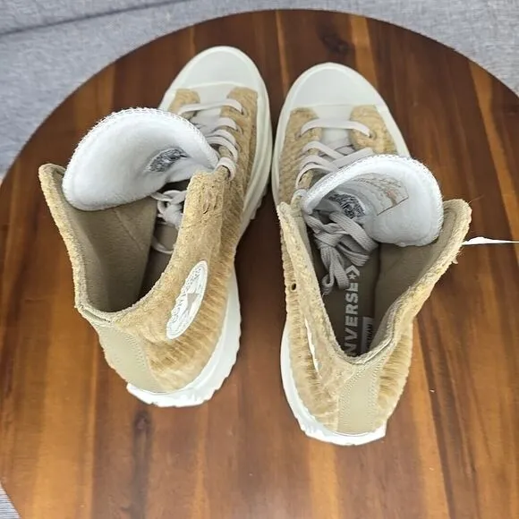 Converse Run Star Hike Hi Sneakers Womens 9.5 Sand Corduroy Platform Shoes