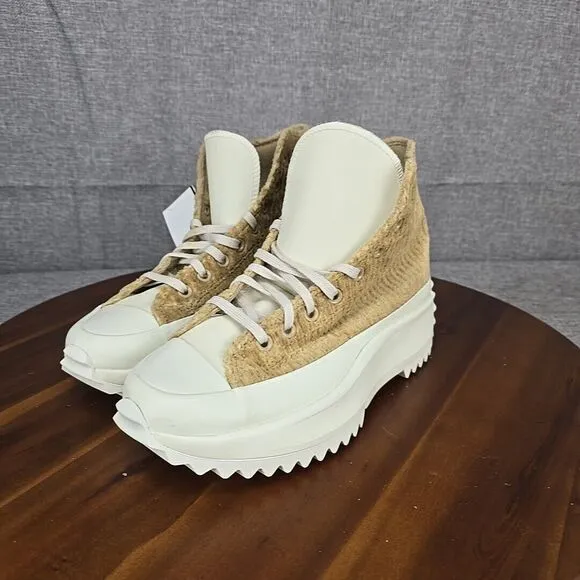 Converse Run Star Hike Hi Sneakers Womens 9.5 Sand Corduroy Platform Shoes