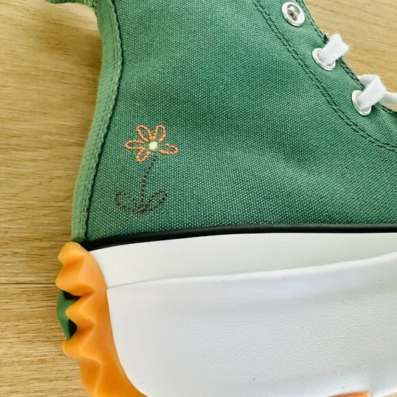 🤩Converse Run Star Hike Platform Sz 5 Men's Shoes Little Flowers Green A11562C
