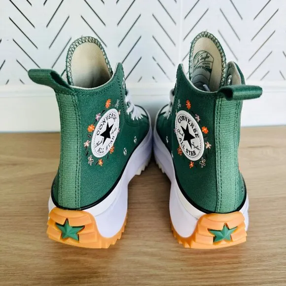 🤩Converse Run Star Hike Platform Sz 5 Men's Shoes Little Flowers Green A11562C