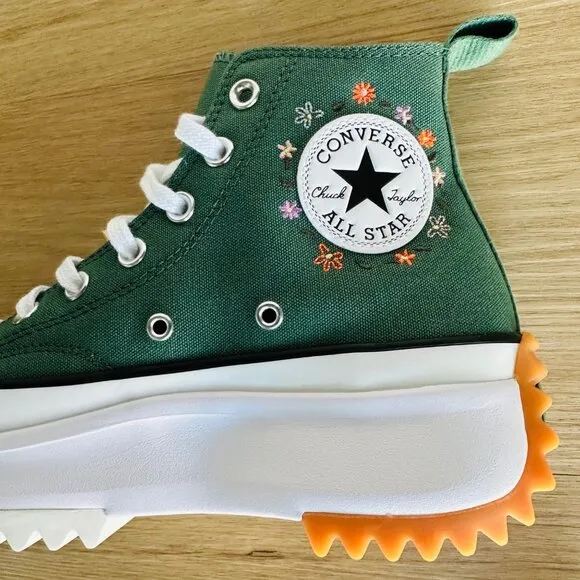 🤩Converse Run Star Hike Platform Sz 5 Men's Shoes Little Flowers Green A11562C