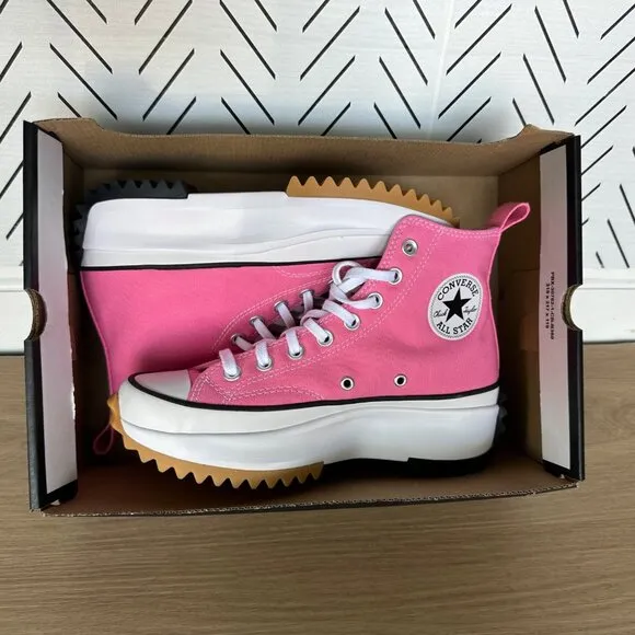 🤩Converse Sz 6.5 Men's Shoes Run Star Hike Pop High Top Sneakers Pink A08735C🤩