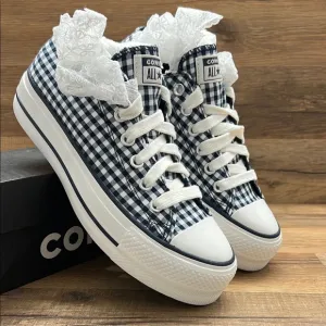 Converse Women's Black and White Checkered Sneakers