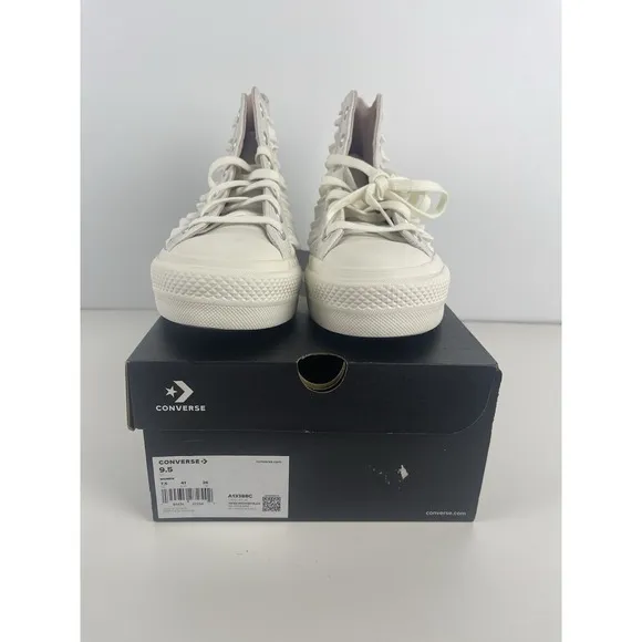 Converse Womens Chuck Taylor All Star Lift Hi Platform Vintage White 9.5 A13388C