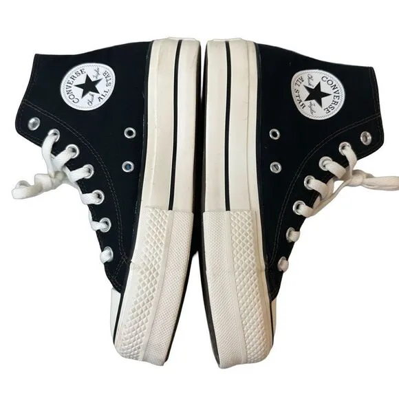 CONVERSE you Black &amp; Lavender Lifted Platform High Top Chuck Taylor Size 6.5