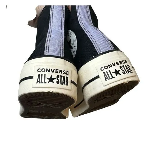 CONVERSE you Black &amp; Lavender Lifted Platform High Top Chuck Taylor Size 6.5