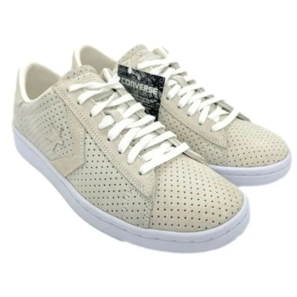 Converse Women’s Pro Leather Suede Egret/White Shoes Sneakers New