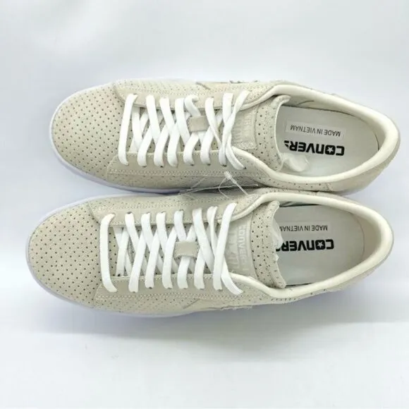 Converse Women’s Pro Leather Suede Egret/White Shoes Sneakers New