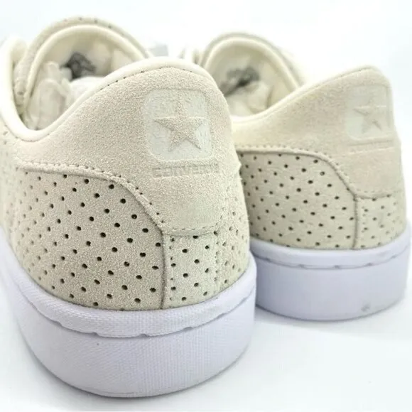 Converse Women’s Pro Leather Suede Egret/White Shoes Sneakers New