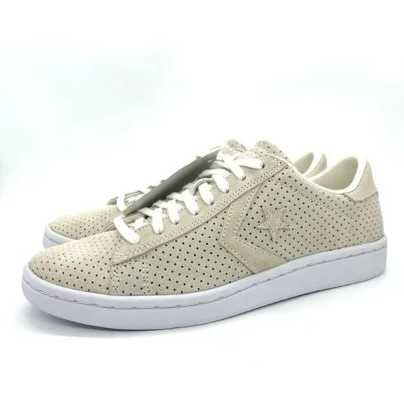 Converse Women’s Pro Leather Suede Egret/White Shoes Sneakers New