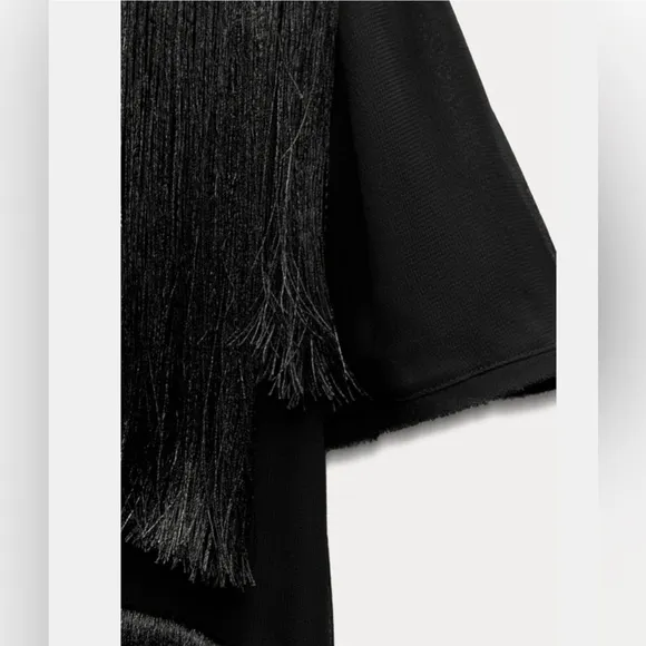 COPY - ZARA ZW COLLECTION FRINGE MIDI DRESS SIZE SMALL NWT❣️