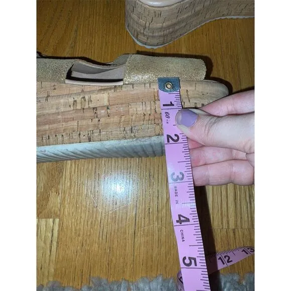 Cordani Italy Women's Gold Sparkle Wedge Sandals Size 37