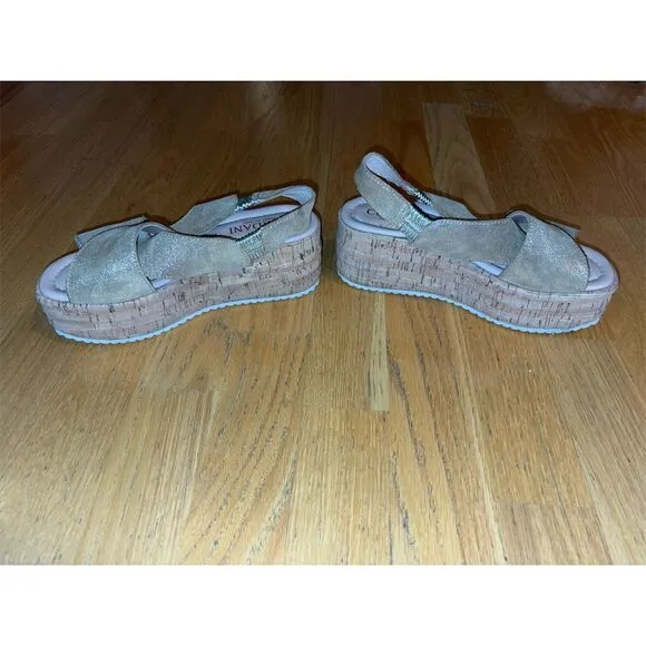 Cordani Italy Women's Gold Sparkle Wedge Sandals Size 37