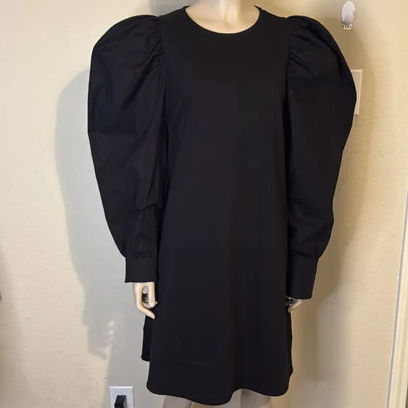 COS Black Puff Sleeve knit dress, size medium NWOT