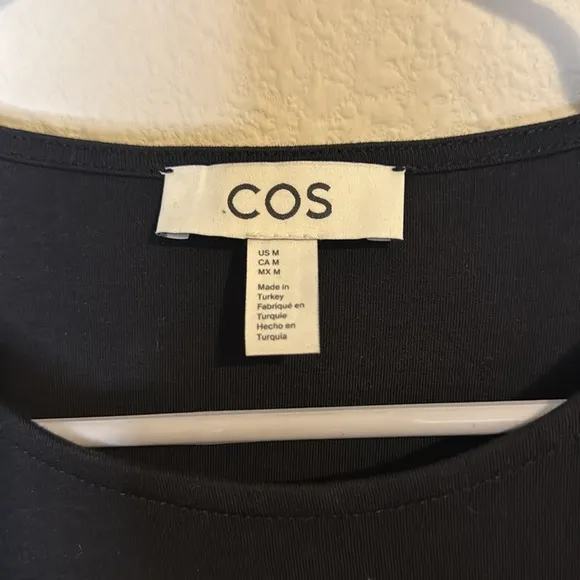 COS Black Puff Sleeve knit dress, size medium NWOT