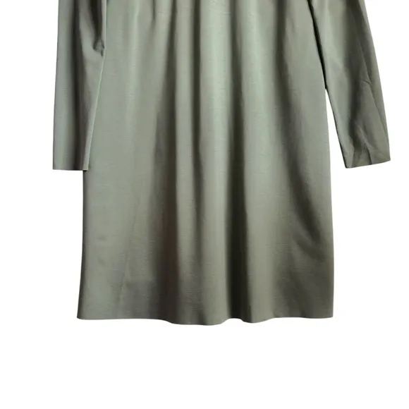 COS Olive Green V-Neck Midi Dress | Minimalist Elegant Design | Modern Shift