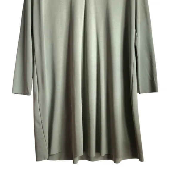 COS Olive Green V-Neck Midi Dress | Minimalist Elegant Design | Modern Shift